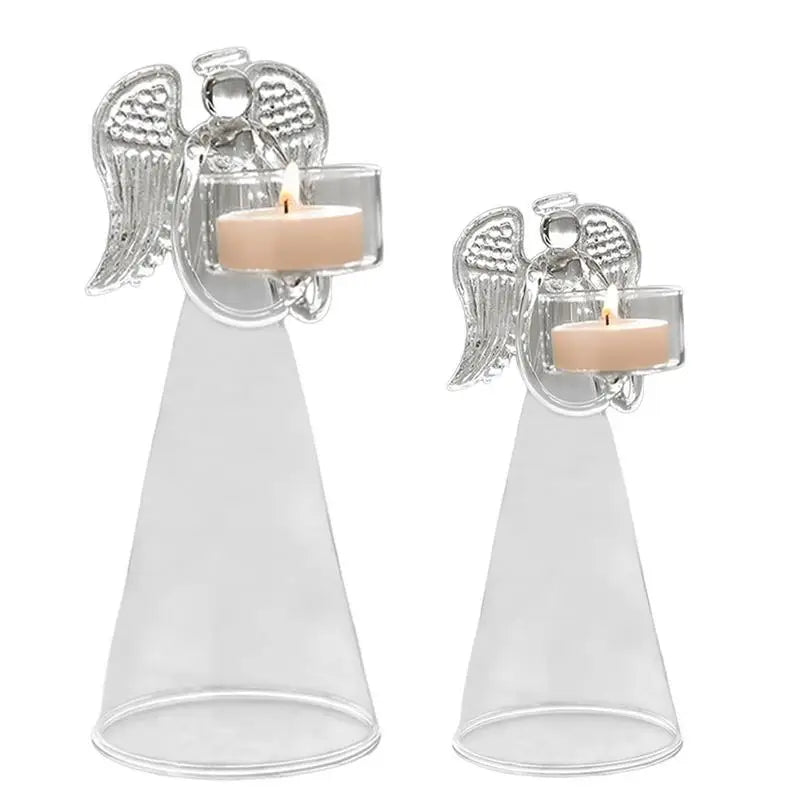 Crystal Glass Angel Candle Holders